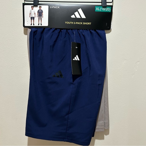 adidas Other - NWT Adidas Youth 2-Pack Set of Casual Athletic Shorts - Navy Blue & Tan Boy’s XL